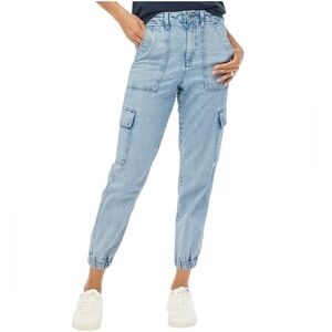 J. Crew Blue Lightweight Drapey Cargo Elastic Back And Ankle Jogger Jeans Sz 29